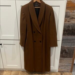 Donny brook Women’s Double-Breasted Brown Wool Coat